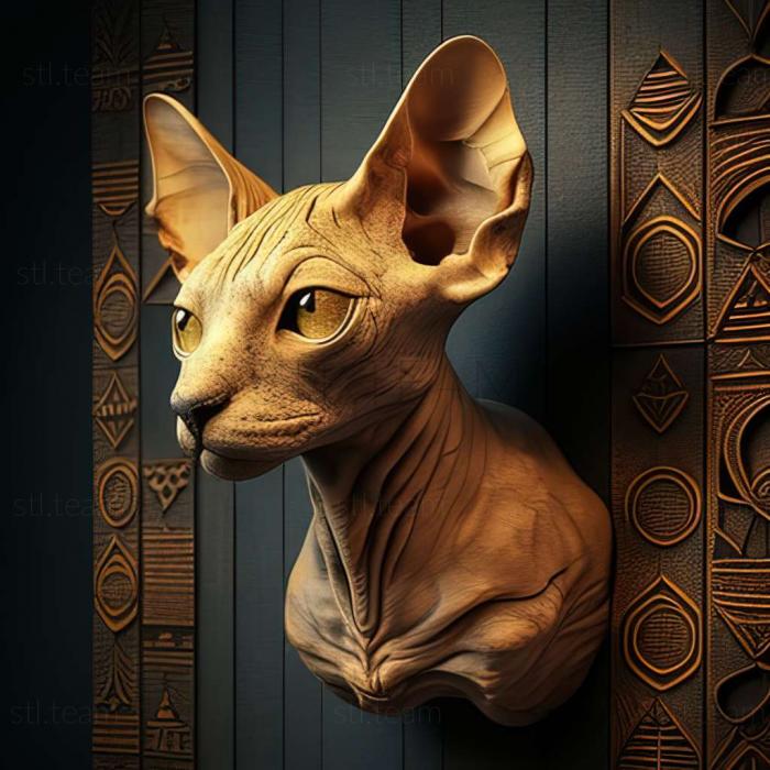 3D model Cornish Rex cat (STL)